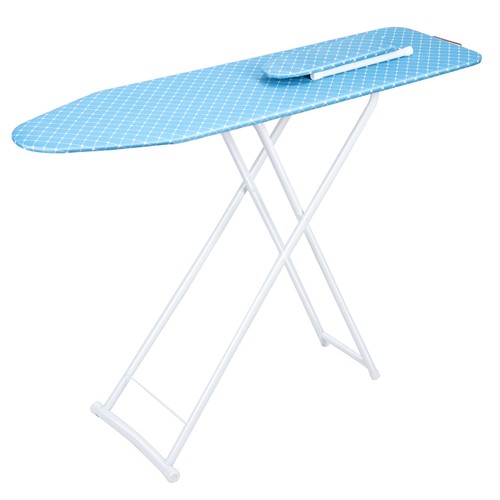Table à Repasser Pliante Réglable En Hauteur - 107x30cm, Repose-fer, Housse Coton, Pieds Antidérapants, Légère Et Compacte