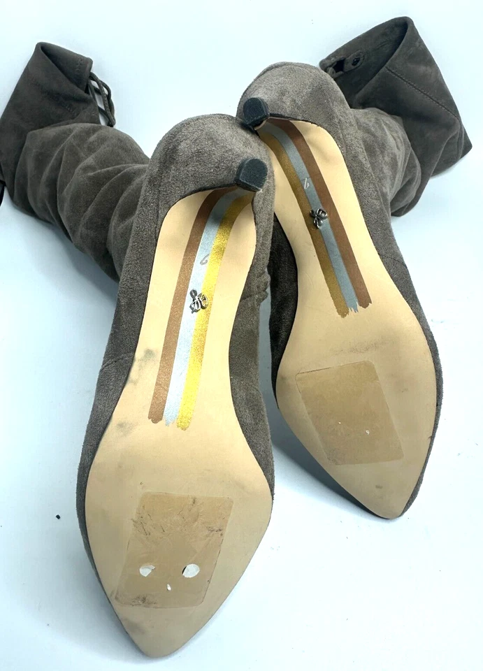 Botas Sam Edelman Para Mujer Gris Kristie Imitación Gamuza Sobre la Rodilla Talla 8.5 M EE. UU. Foto 2 de 4