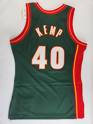 100% Authentic Shawn Kemp Mitchell Ness 95 96 Sonics Finals Jersey Size 40  M