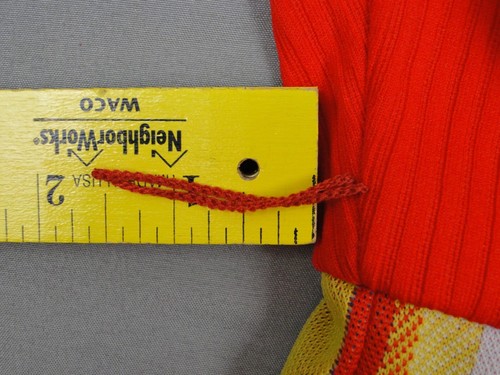 Vintage Momentum Kleid rot V-Ausschnitt Color Block Langarm volle Länge 60er 70er - Bild 18 von 23
