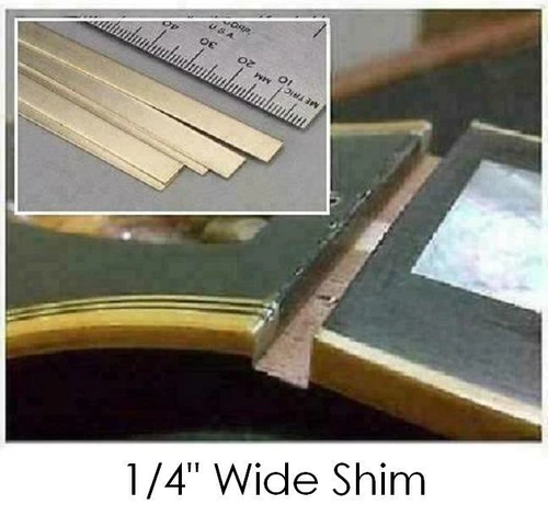 AlwaysHandCrafted Brass NUT SHIM SET (6) made for EPIPHONE Guitar - 1/4" wide 