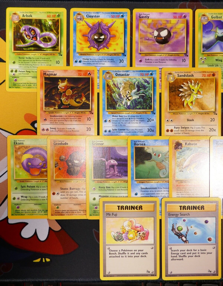 LP/MP (Unlimited) COMPLETE Pokemon FOSSIL Set Card UNCOMMON/COMMON Non ...
