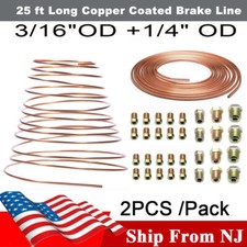 2 Pcs 25ft 316 Od 14 Od Brake Line Tubing Kit With Brake Line Fittings