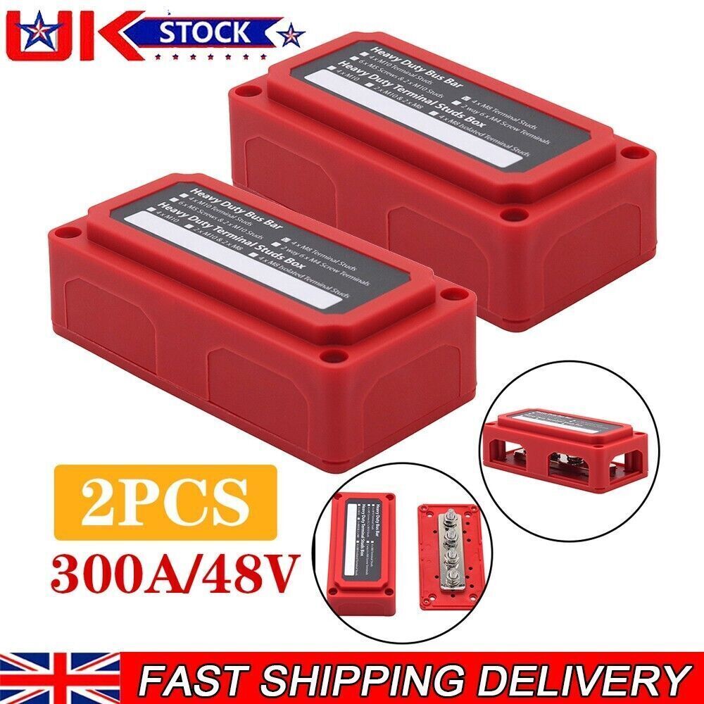 4 Way Bus Bar/Power Distribution Box Terminal Studs Red Heavy - Foto 12