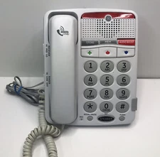 GE Large Button Phone ‘Hear Loud and Clear’ Phone White Preowned Wall Or Desk