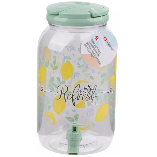 4 Litre Plastic Drink Dispenser with Tap & Lid Cocktail Punch Juice Beverage BBQ - Picture 2 of 13