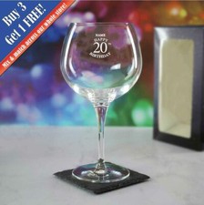 Personalised Engraved  Primeur Balloon Happy 20th Birthday Classic, Gift Boxed