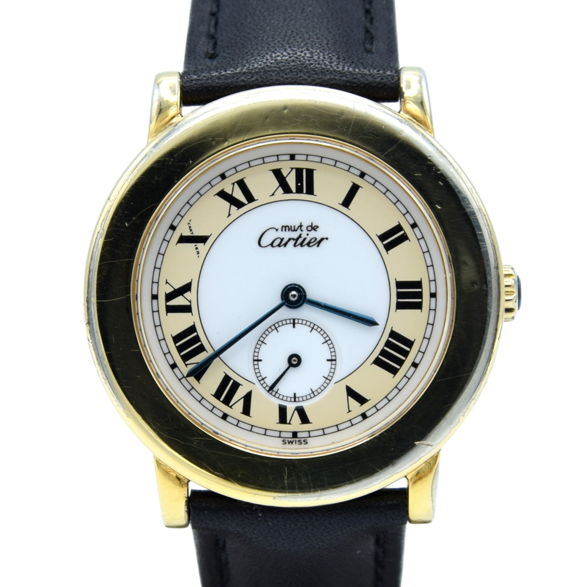 1990s Cartier 'Must de' Ronde in 925 Sterling Silver Gilt Vermeil