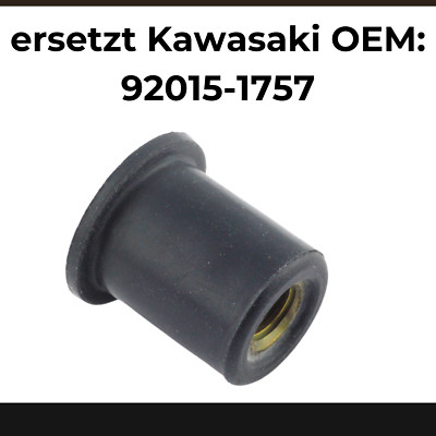 10x Gummimutter für Kawasaki | ersetzt OEM 92015-1757 | Windschild Wellnuts 