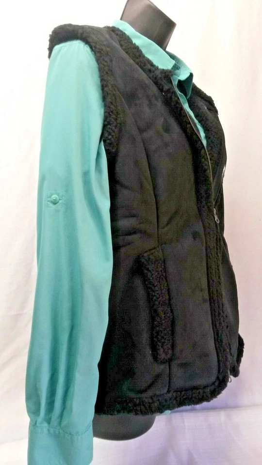 Chaleco Sherpa "Hot in Hollywood", imitación cuero y piel en negro talla XL Foto 2 de 4