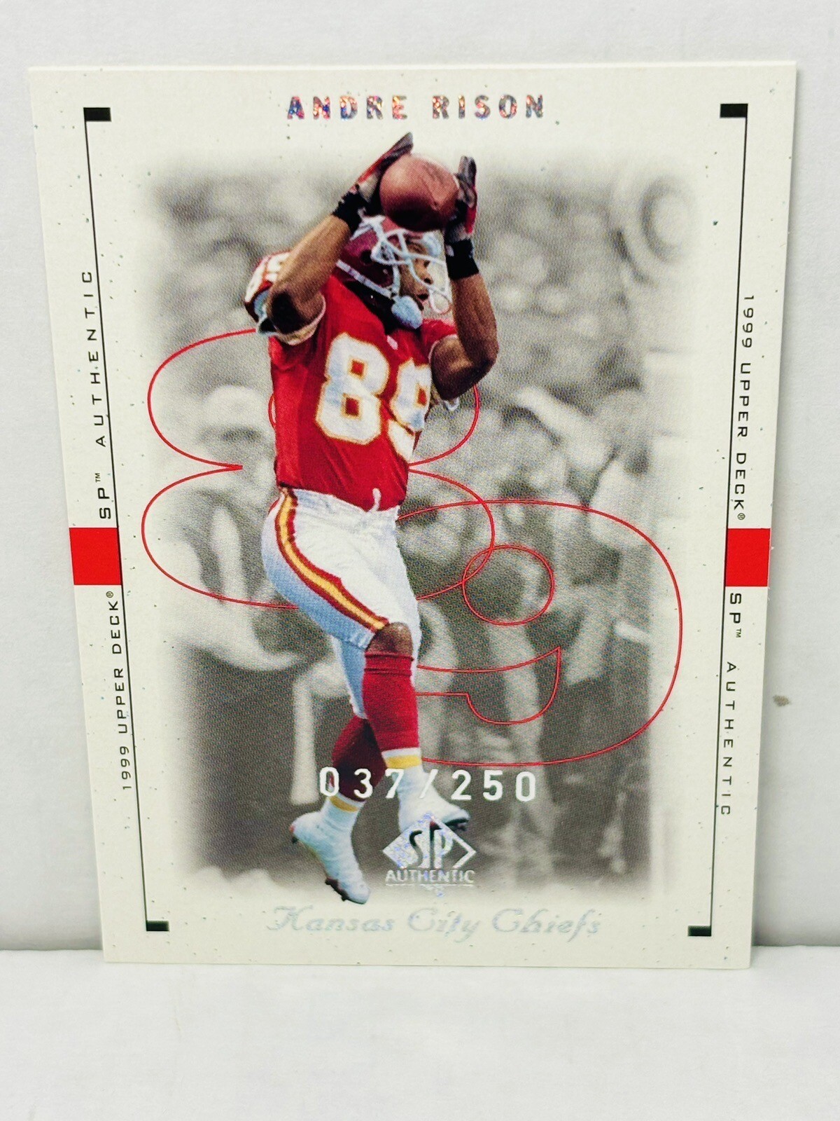 1999 UPPER DECK SP AUTHENTIC EXCITEMENT ANDRE RISON #42AE SN 37/250 CHIEFS