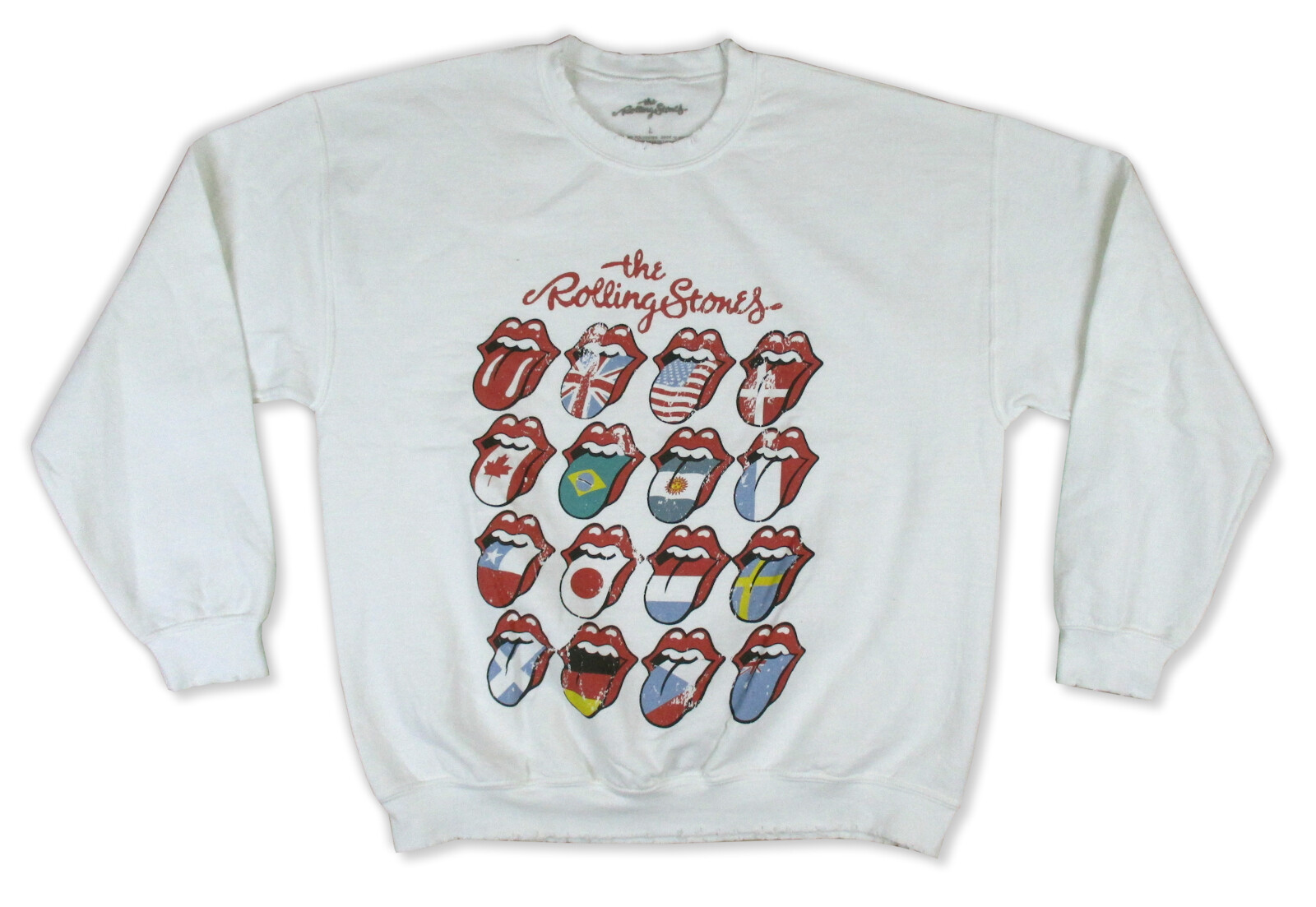 Multi Lips White Crewneck Hoodie 