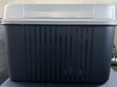 Tupperware Storz a Lot Container Hinged Lid #2579 Black Tray Insert 12x8x8 P