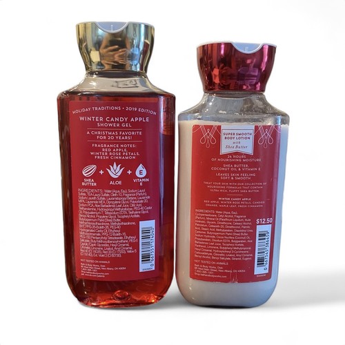 Bath & Body Works Winter Candy Apple Shower Gel Shea Butter Body Lotion Full Sz - Picture 2 of 2