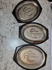 Set of 3 Nordic Ware Aluminum Serv-A Sizzler Steak Platters Plates #24010