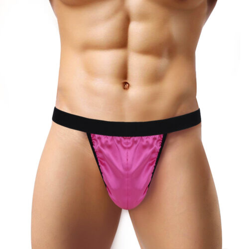 Sexy Para hombres Seda Satén Bulto Bolsa Tanga Bikini Calzoncillos Tanga Ropa Interior Calzoncillos - Imagen 3 de 40