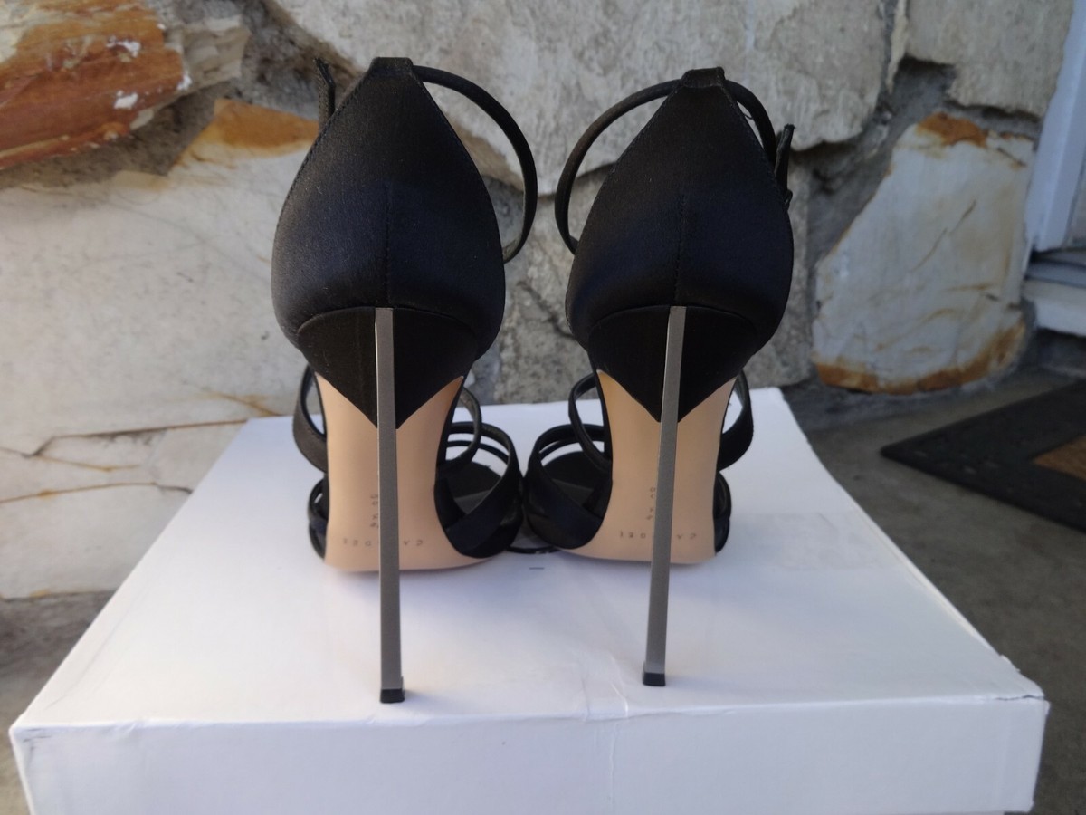 Casadei Skyhigh Blade Cage Strappy Platform Sandals Black