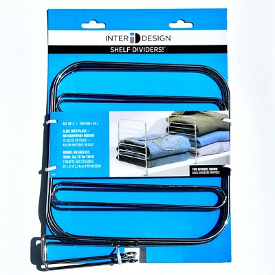 Interdesign Classico Shelf Divider Set of 2 Chrome 06650 