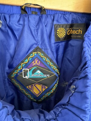 Vintage Quicksilver Ski Pants Celtech All Down The Line Entrant Mens Large Blue