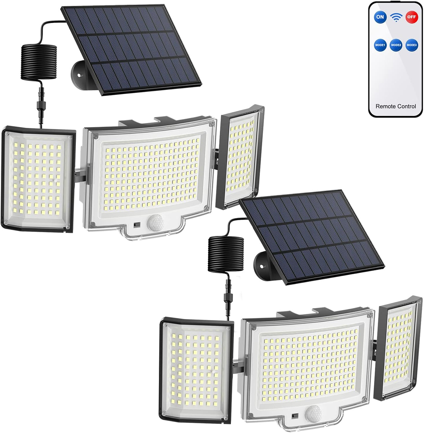 Luce Solare Esterno 328LED: Faretto Potente con Sensore di Movimento