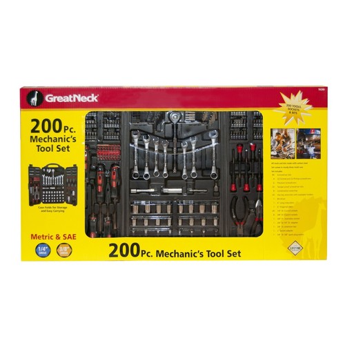 New Great Neck TK200 Tool Set 200 PC Mechanics Tool Set and Carry Case Sale