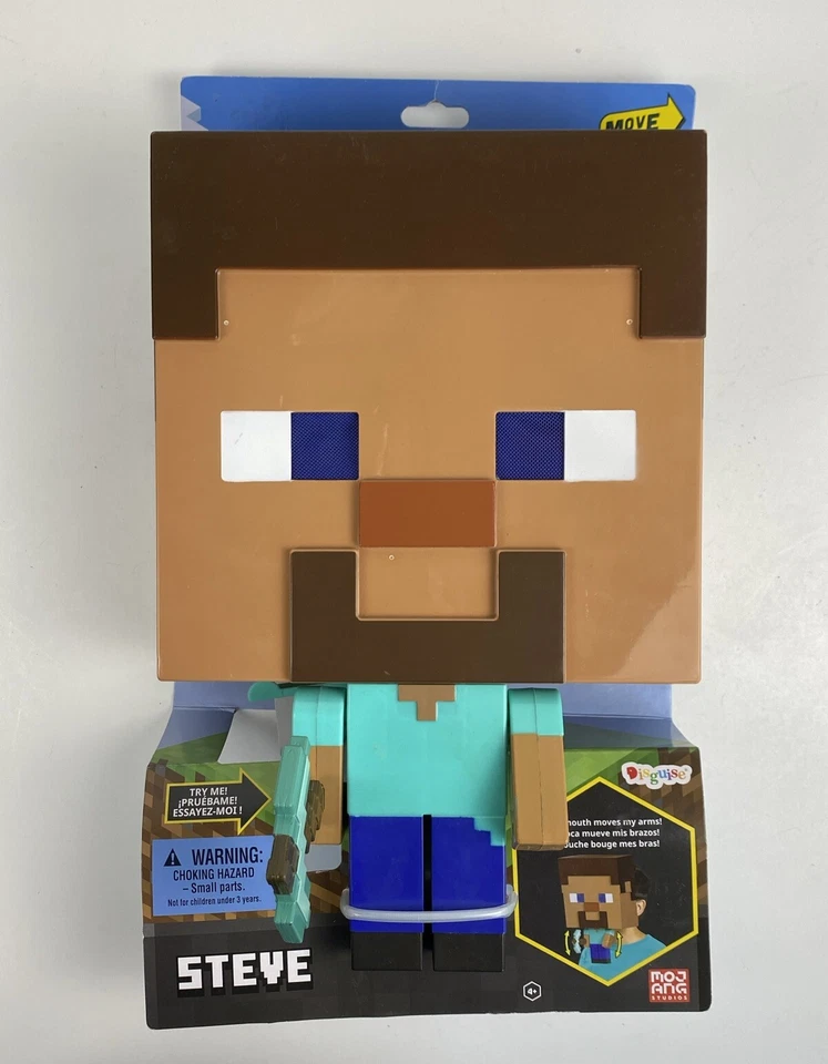 Minecraft Move a Mask Steve Mine Disfraz Artesanal Adulto Halloween Accesorio Foto 2 de 4