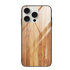 Wood Pattern Glass Phone Case Rugged Cover For iPhone 16 Pro Max 15 14 13 12 11