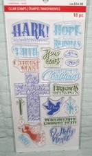 Recollections Christmas Clear Stamps Noel Religious Christmas Words 18 Pc NEW