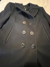Official U.s. Navy Issued Ladies Wool Pea Over Coat Size 12r Jacket