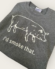 Traeger Pellet Grills Camicia Uomo Piccola Grigio Maglietta Id Smoke That Tee BBQ Maiale Maiale