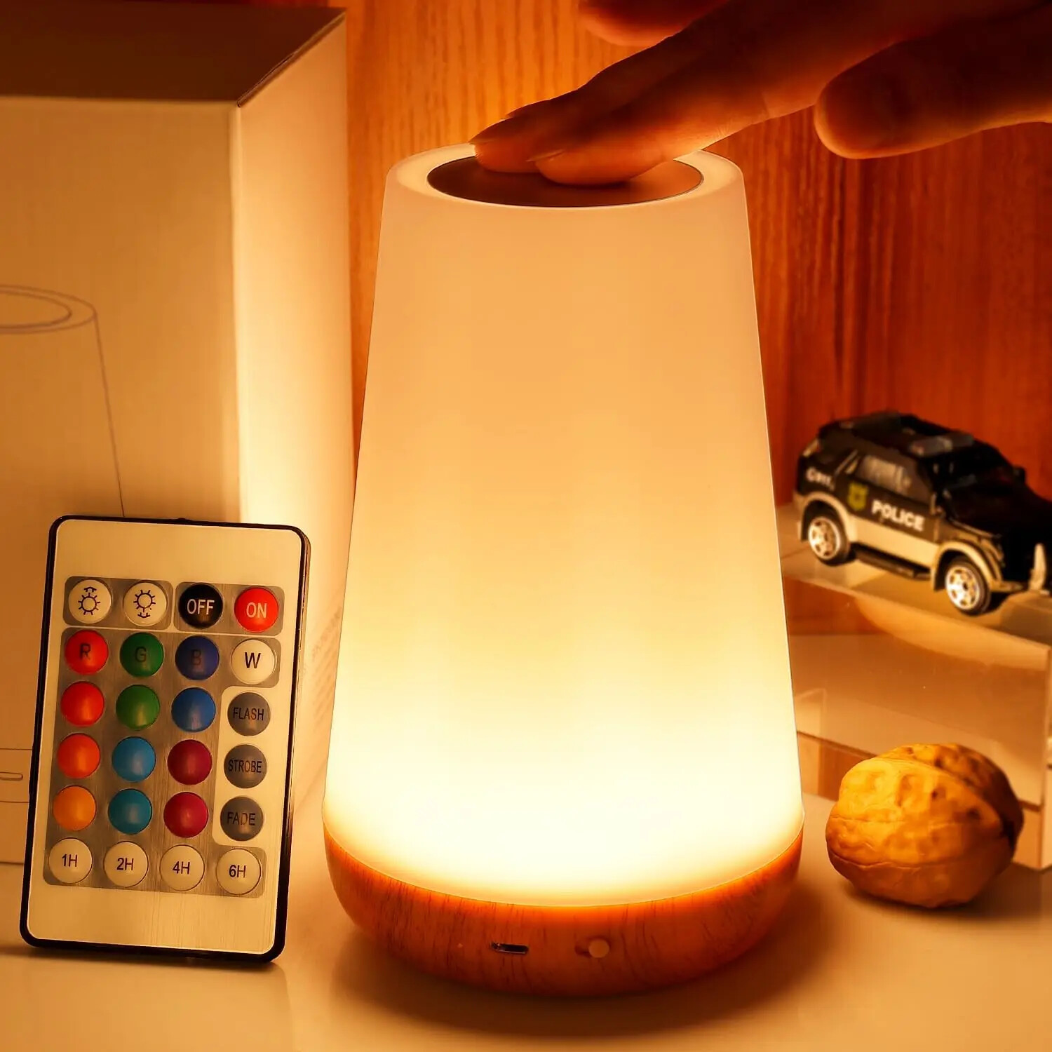 Table Lamp Bedside Lamp Changing Touch NightLight RGB Remote Dimmable Room Light-image