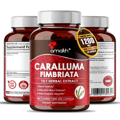 Caralluma Fimbriata Extract Weight Loss, Appetite Diet Capsule 1200mg -120 Pills