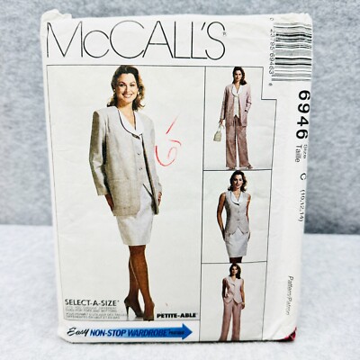McCalls 6946 Cardigan Vest Skirt and Pants Misses Size 10 14 Sewing ...
