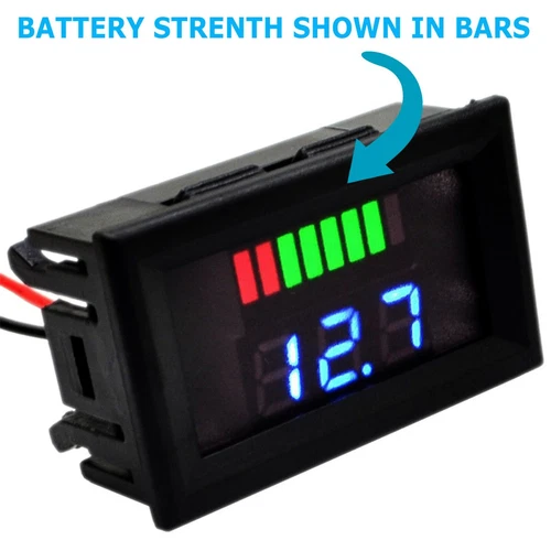 2x 12V-60V Marine Motorcycle Digital Voltmeters Voltage Meter Battery Gauge US - Bild 4 von 23