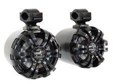  2 Rockville WB65 Black 6.5" 600w Metal Marine Wakeboard Swivel Tower Speakers