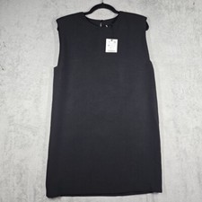 Zara Women's Black Pencil Sleeveless Perfect Little Black Dress Midi Size M NWT 