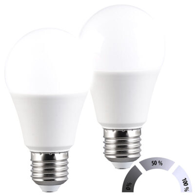 Luminea 2er-Set LED-Lampen mit 3 Helligkeits-Stufen, 14 W, 1.521 lm, 6500 K, F
