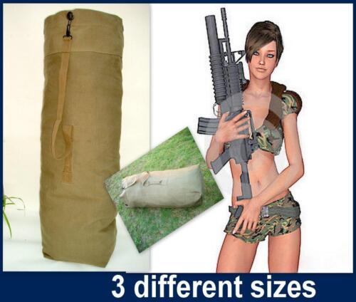 Large Heavy Duty Canvas Military Army Duffle Bag Bike Shoulder Rucksack Top Load - Picture 2 of 15