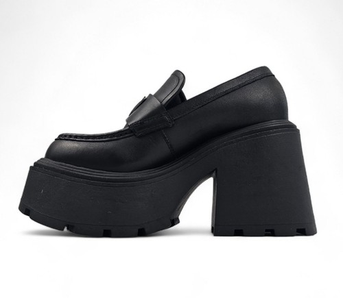 Windsor Smith Womens Black Platform Shoes Leather Loafers - Spolied - Picture 4 of 9