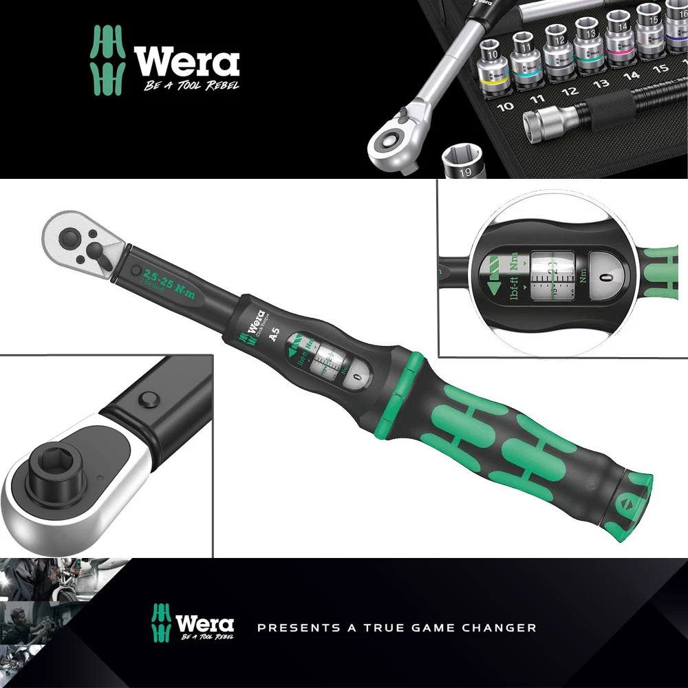 Wera Click-Torque A 5 1/4″ Drive Reversible Torque Wrench 2.5-25Nm