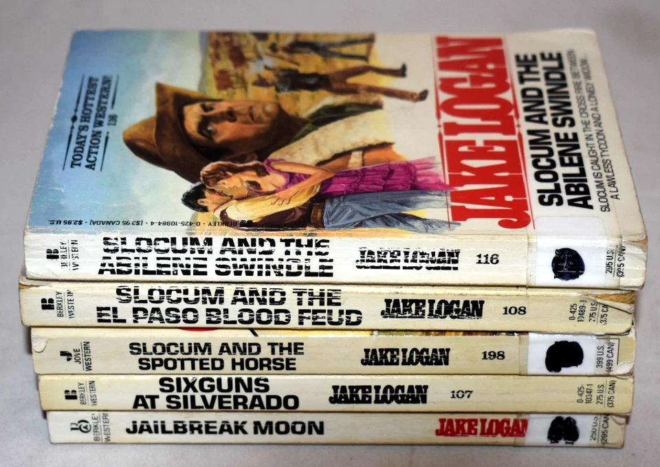 Jake Logan Slocum Western Novels Lot of 5 Paperback Berkley Books - Imagem 3 de 4