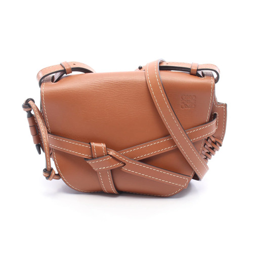 Loewe GATE BAG 321.54.T20 Shoulder Bag Brown Leather Women's #RCB20762