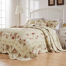 Greenland Home Antique Rose Jumbo Oversized 100 Cotton Bedding Set, Bedsprea...