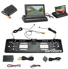 Portatarga Monitor Sensori Parcheggio Telecamera 4 Led Cavi Auto Camper Furgone