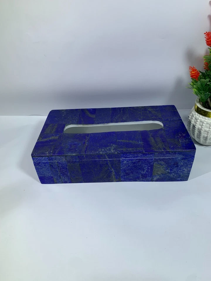 Lapis Lazuli Tissue Box | Beautiful Shape, Home Decor - Image 4 of 4