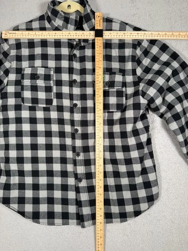 Monster Energy Quilted Flannel Shirt Jacket Mens XL Black Gray Buffalo Plaid image 6