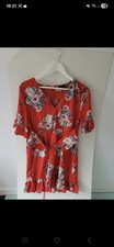 PRETTYLITTLETHING Flower Red Dress Size 14 New Without Tag