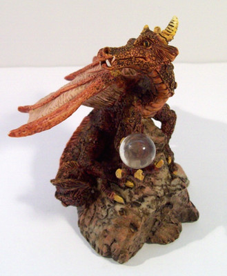 1996 Myths & Legends Small Orange Dragon Figurine, Summit Collection, W.U.I.