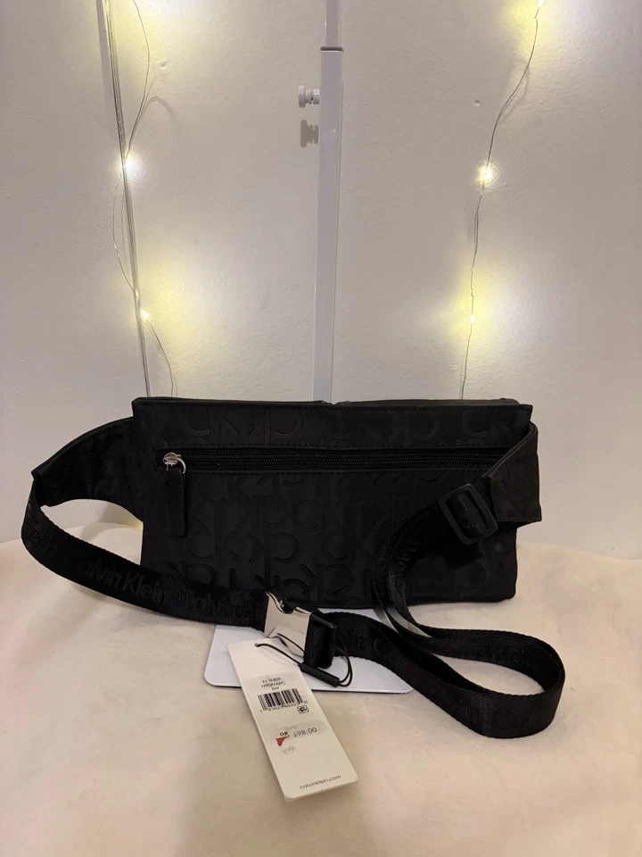 Black Calvin Klein Belt Bag with Silver Hardware NWT CK Logo - Image 2 of 4