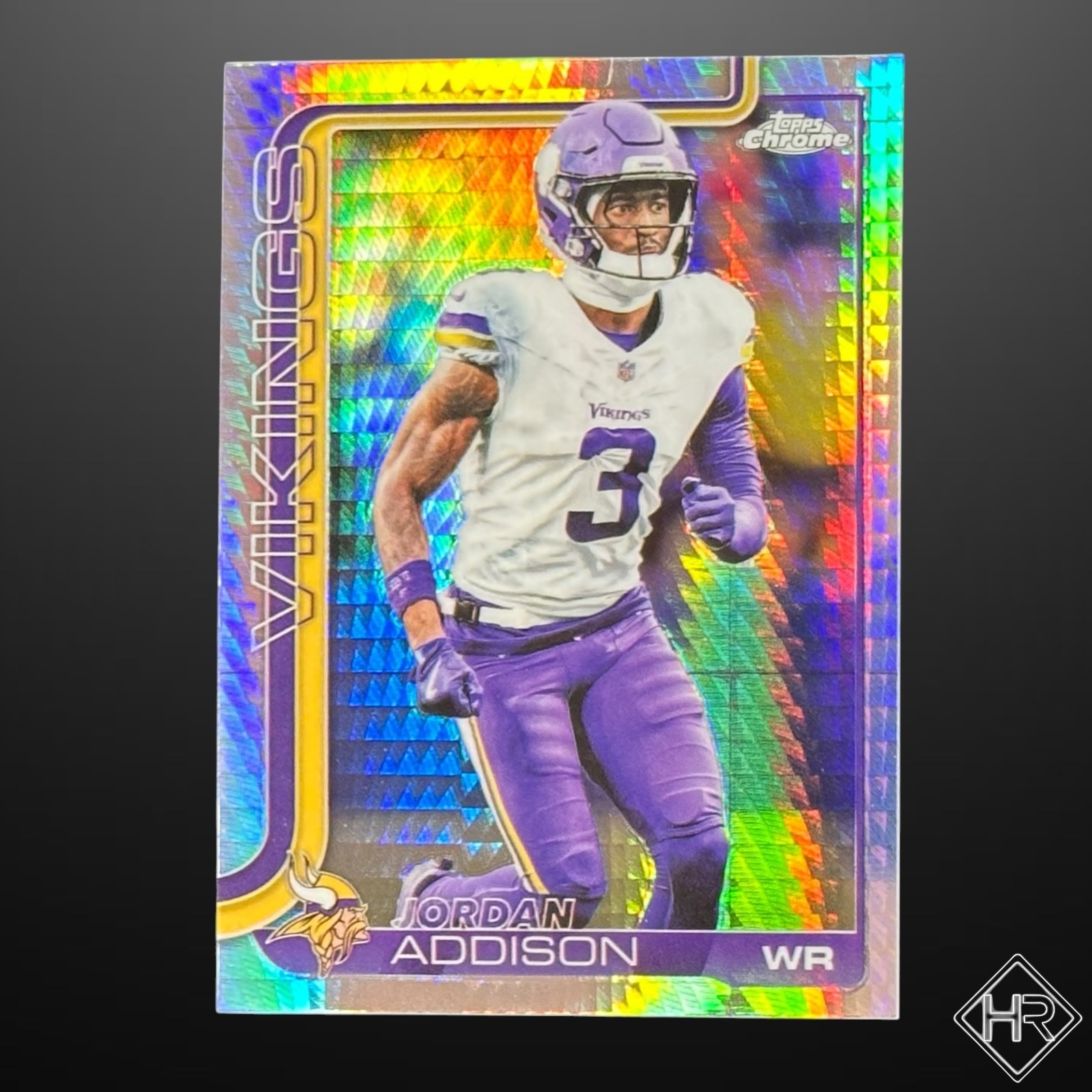 2025 Topps Chrome Football Jordan Addison #202 Prism Refractor Minnesota Vikings